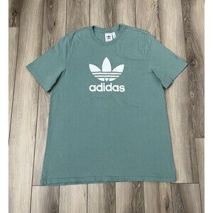 Adidas Originals Green/White Trefoil Short Sleeve Tee Mens Size XL 100% Cotton